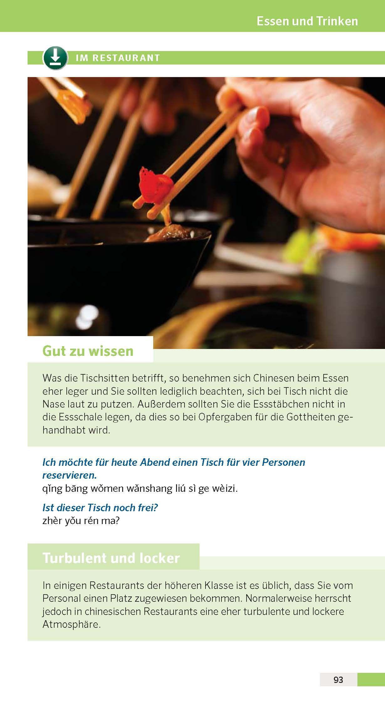 Beispielinhalt (Bild) PONS Reise-Sprachführer Chinesisch