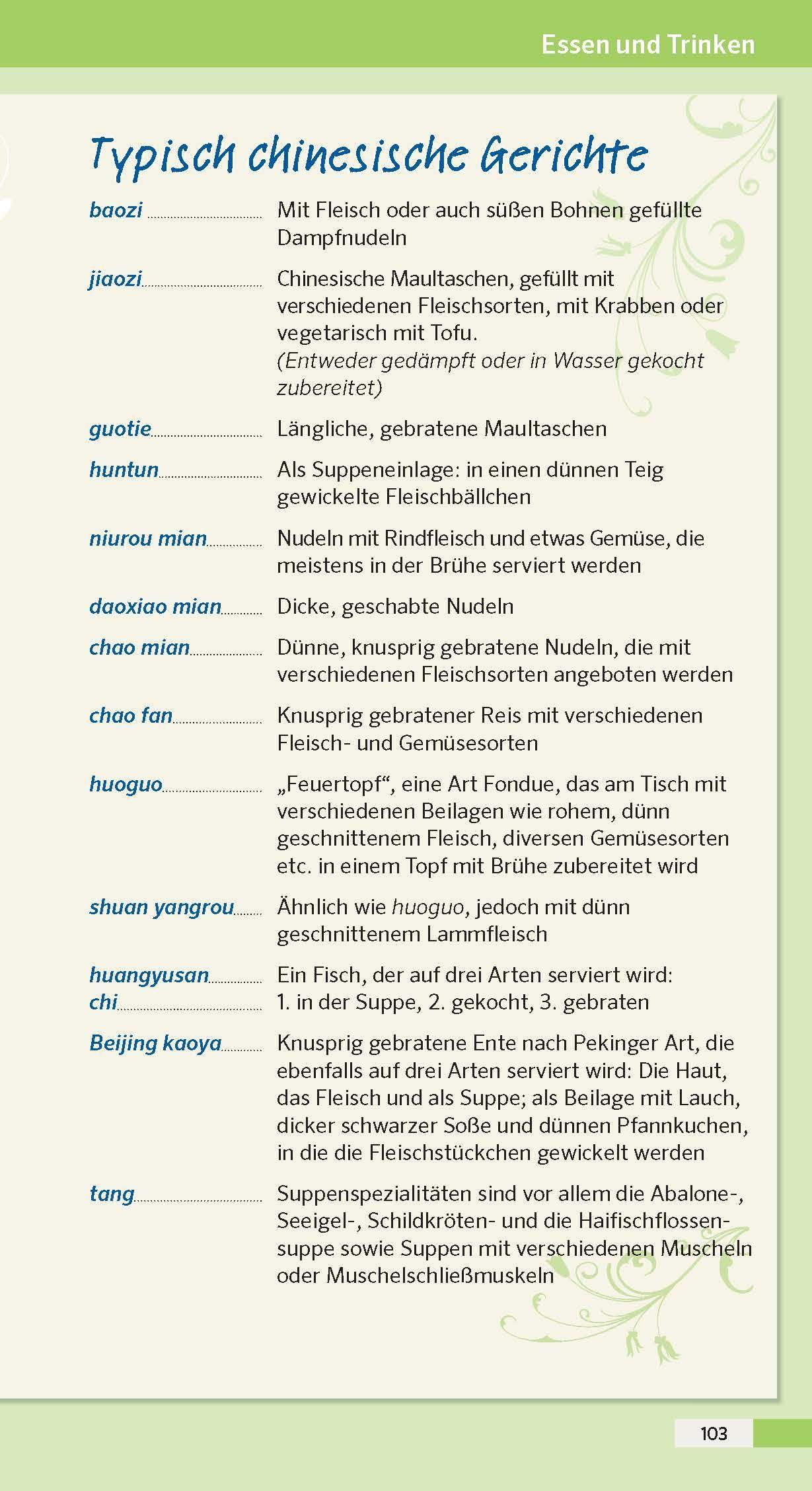 Beispielinhalt (Bild) PONS Reise-Sprachführer Chinesisch