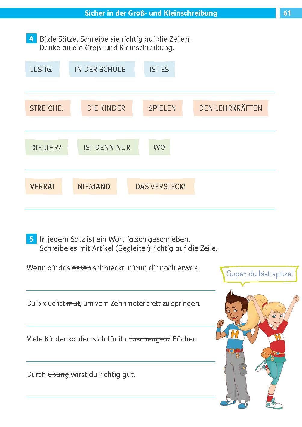 Beispielinhalt (Bild) Die Deutsch-Helden Rechtschreiben und Diktat 2. Klasse