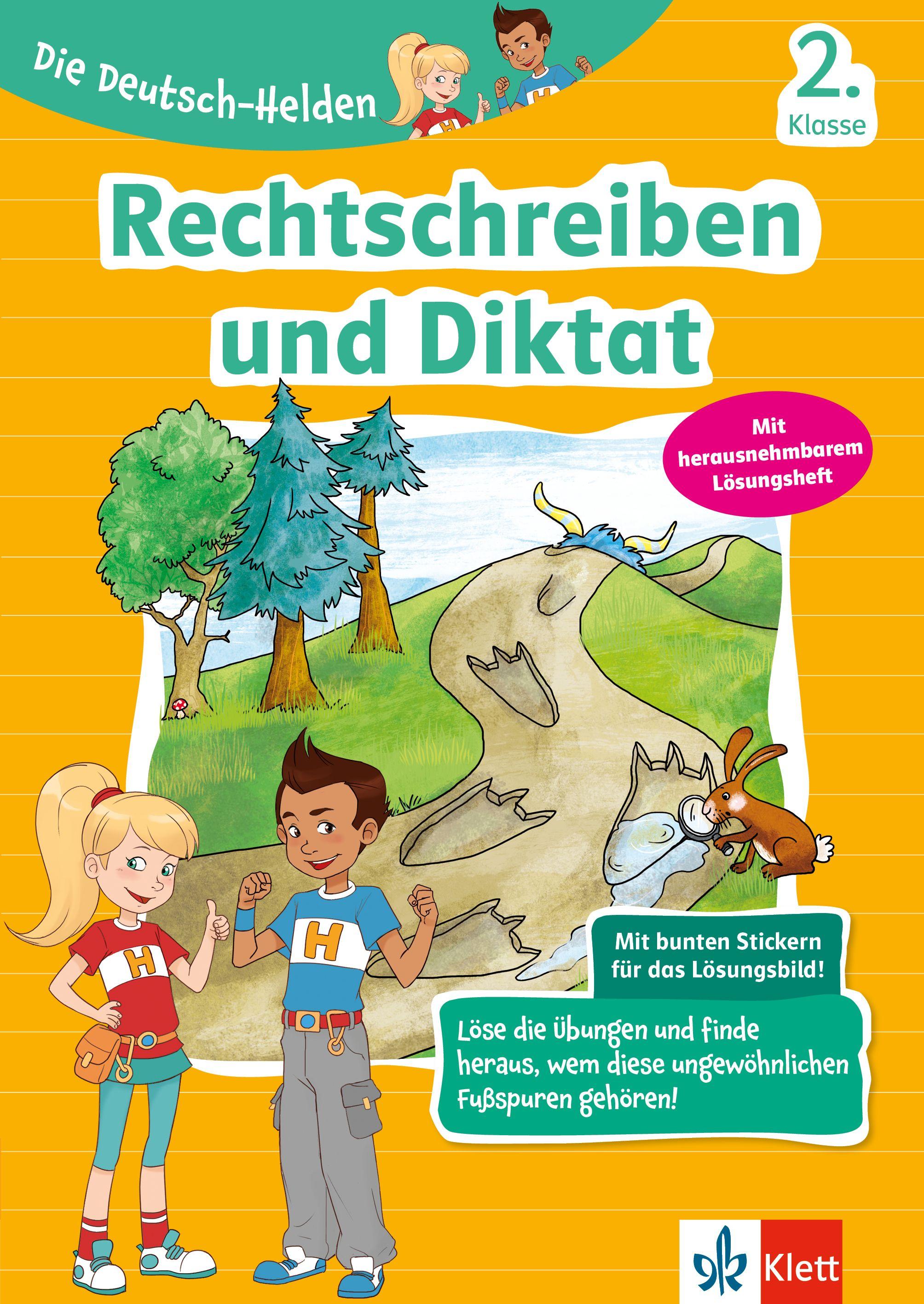 Vorderes Coverbild Die Deutsch-Helden Rechtschreiben und Diktat 2. Klasse