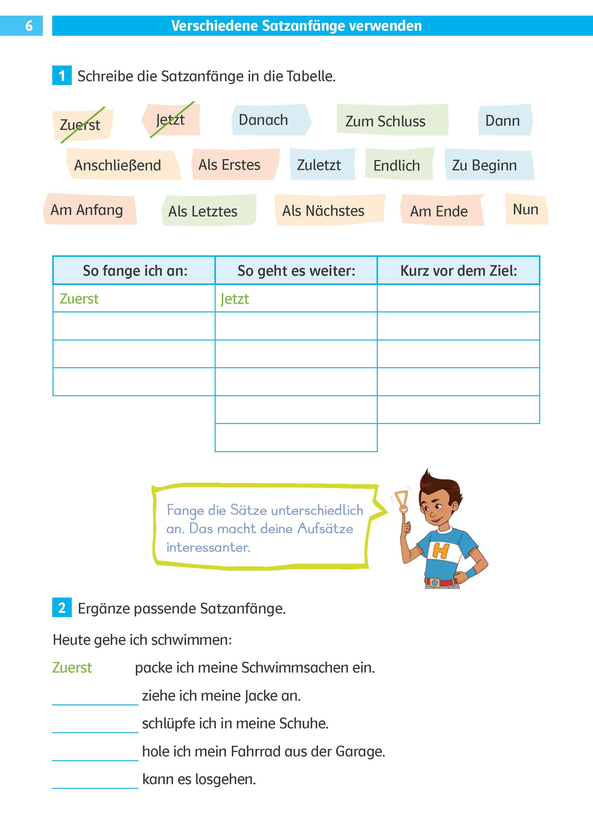 Beispielinhalt (Bild) Klett Die Deutsch-Helden Aufsatz 3. Klasse