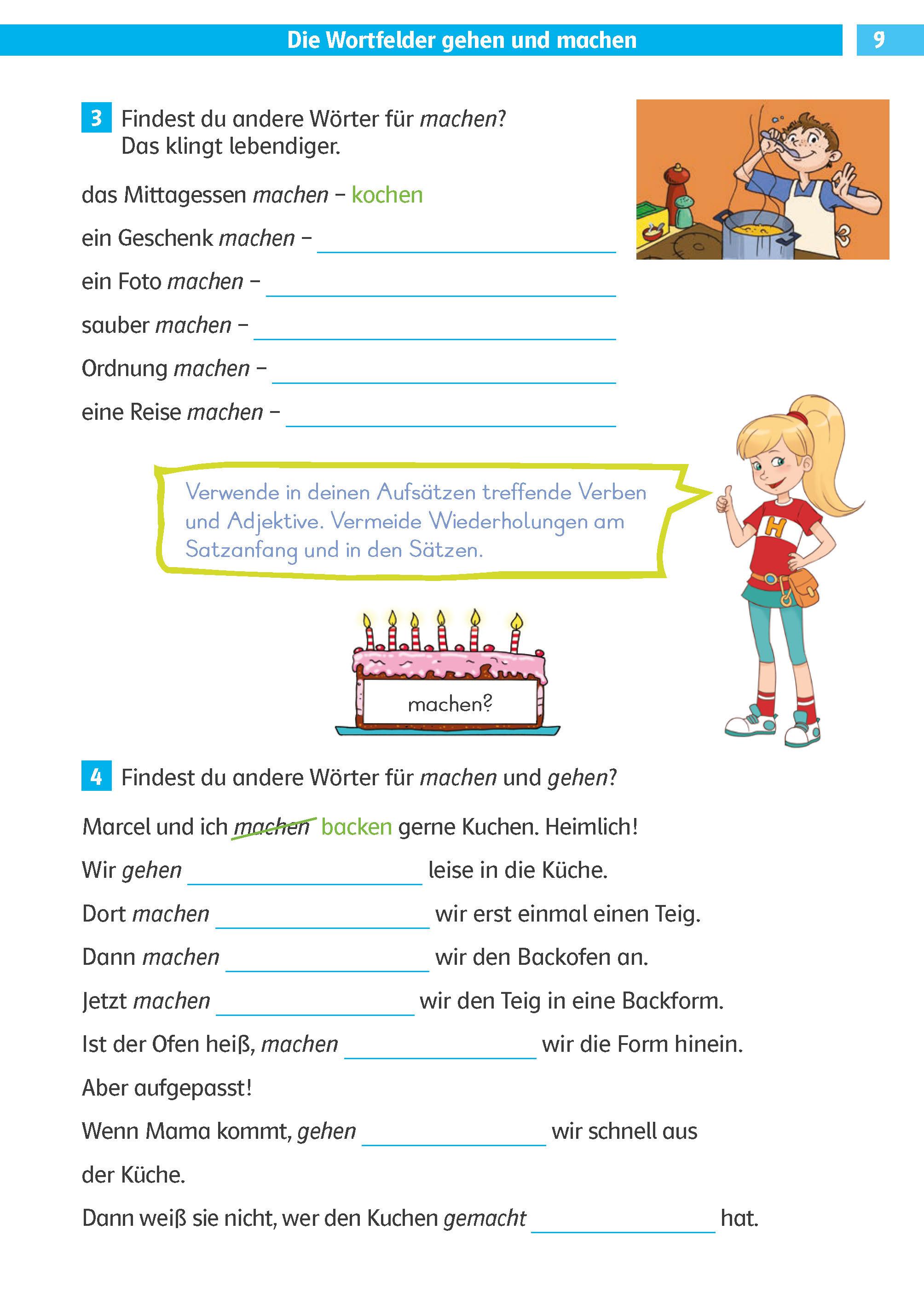 Beispielinhalt (Bild) Klett Die Deutsch-Helden Aufsatz 3. Klasse