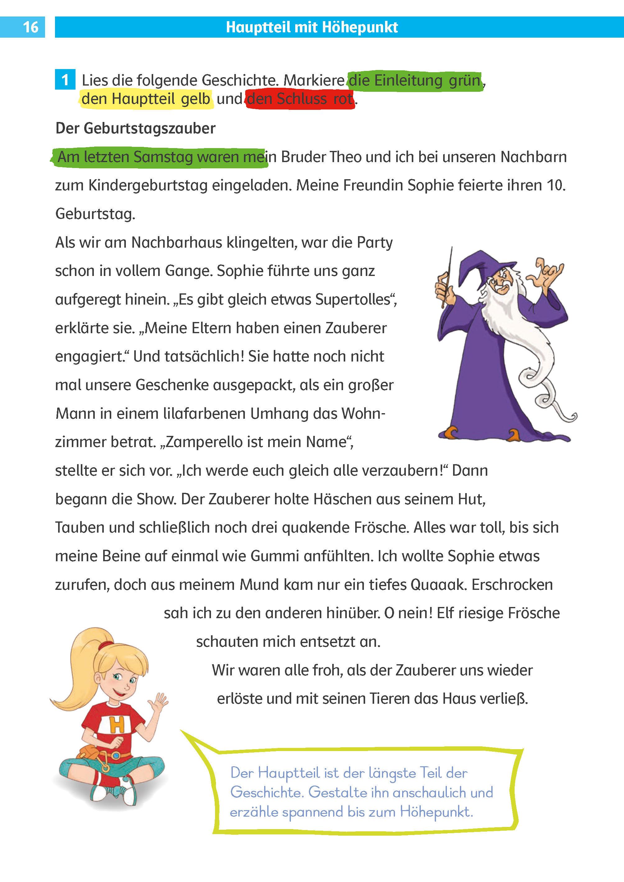 Beispielinhalt (Bild) Klett Die Deutsch-Helden Aufsatz 3. Klasse