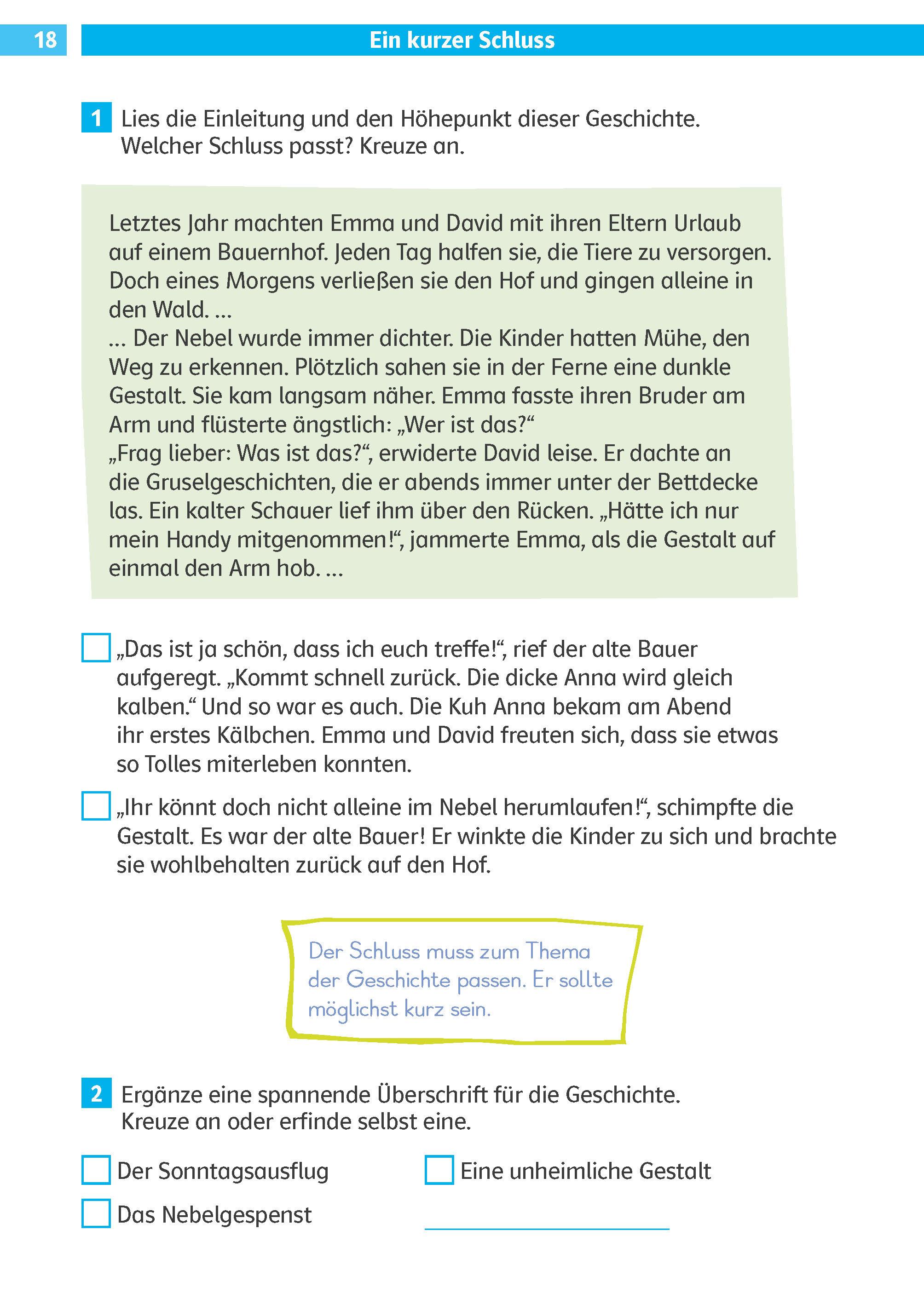 Beispielinhalt (Bild) Klett Die Deutsch-Helden Aufsatz 3. Klasse