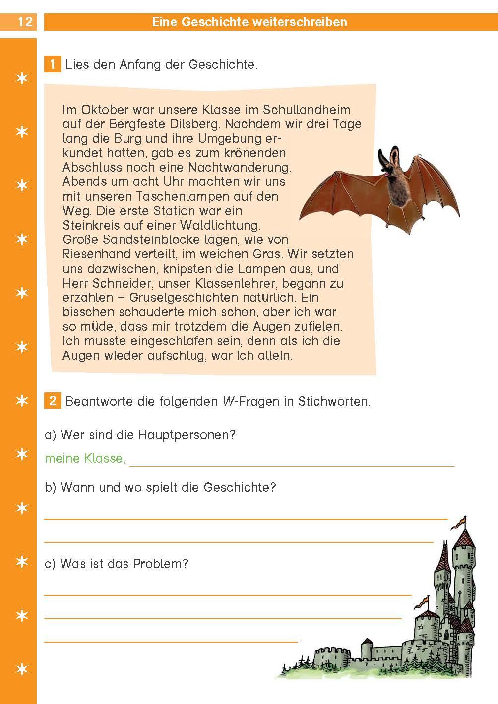 Beispielinhalt (Bild) Die Deutsch-Helden Aufsatz 4. Klasse