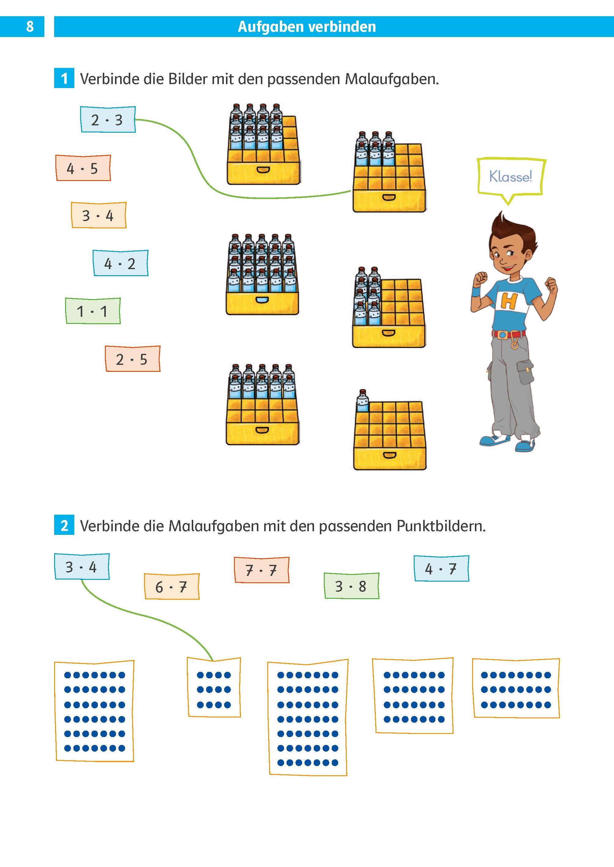 Beispielinhalt (Bild) Klett Die Mathe-Helden Das kleine Einmaleins 2./3. Klasse