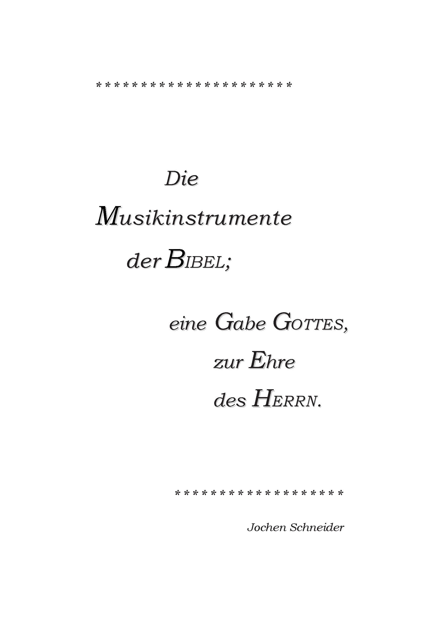 Vorderes Coverbild Die Musikinstrumente der Bibel