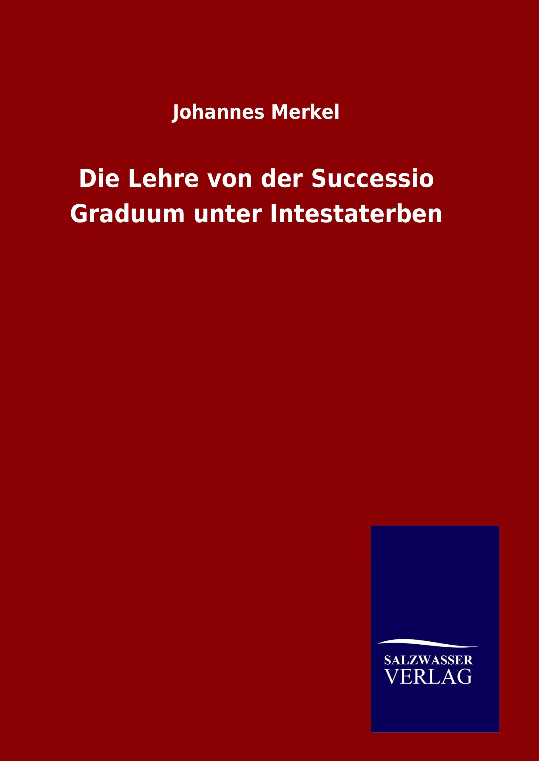 Vorderes Coverbild Die Lehre von der Successio Graduum unter Intestaterben