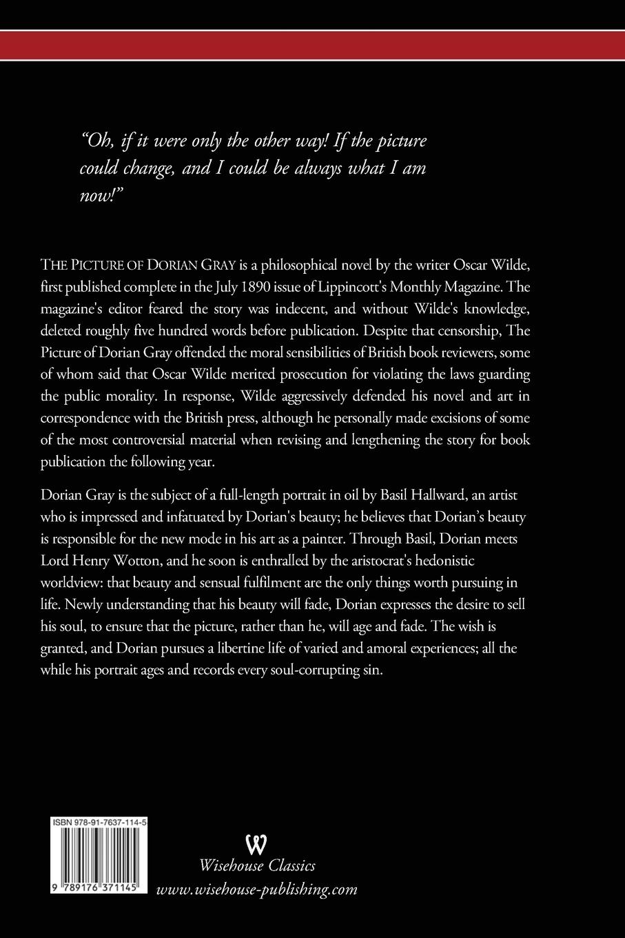 Rückseitencover The Picture of Dorian Gray (Wisehouse Classics - with original illustrations by Eugene Dété)