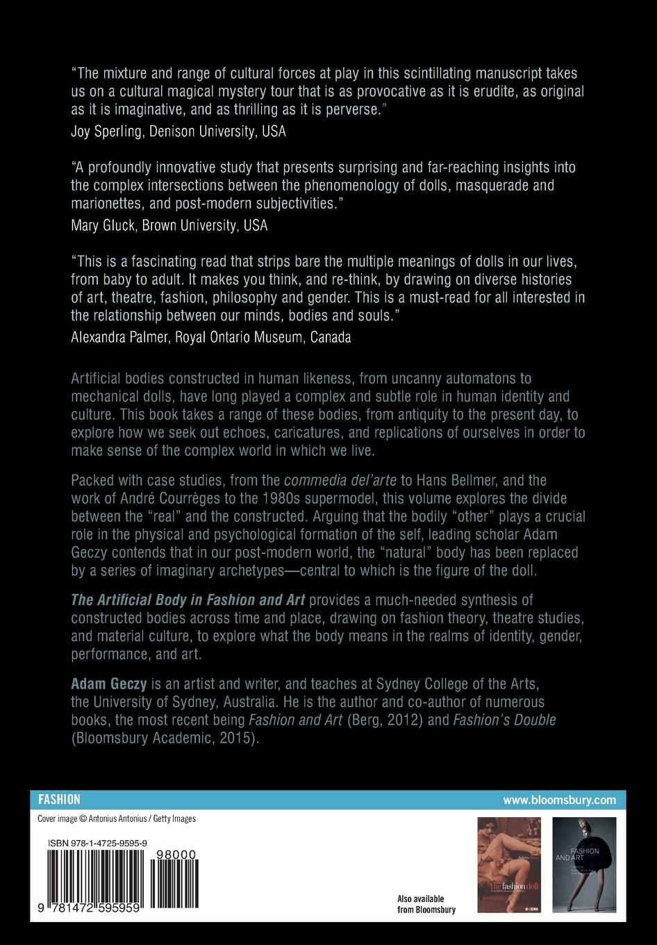 Rückseitencover The Artificial Body in Fashion and Art