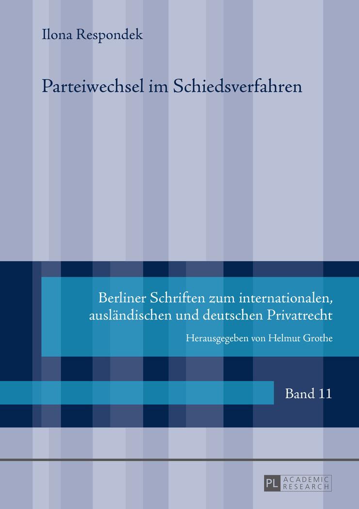 Vorderes Coverbild Parteiwechsel im Schiedsverfahren