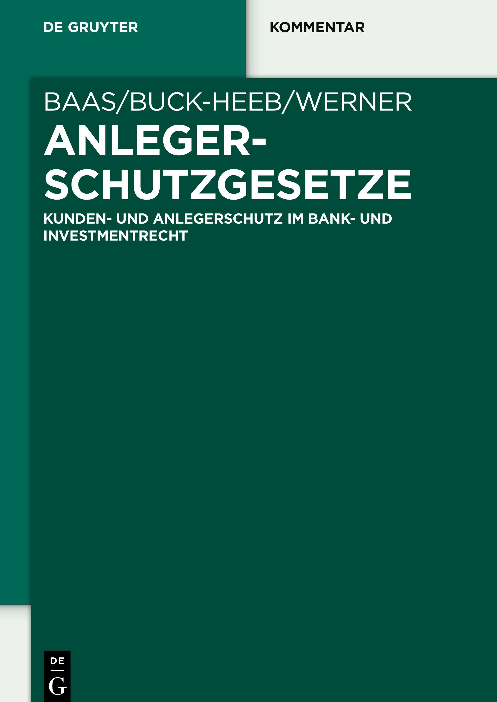 Vorderes Coverbild Anlegerschutzgesetze
