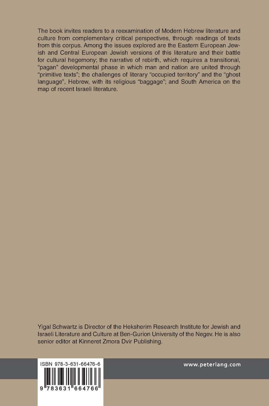 Rückseitencover The Rebirth of Hebrew Literature