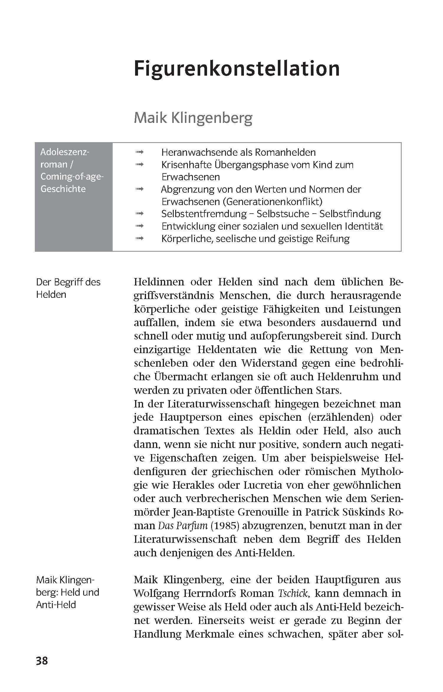 Beispielinhalt (Bild) Lektürehilfen Wolfgang Herrndorf "Tschick"