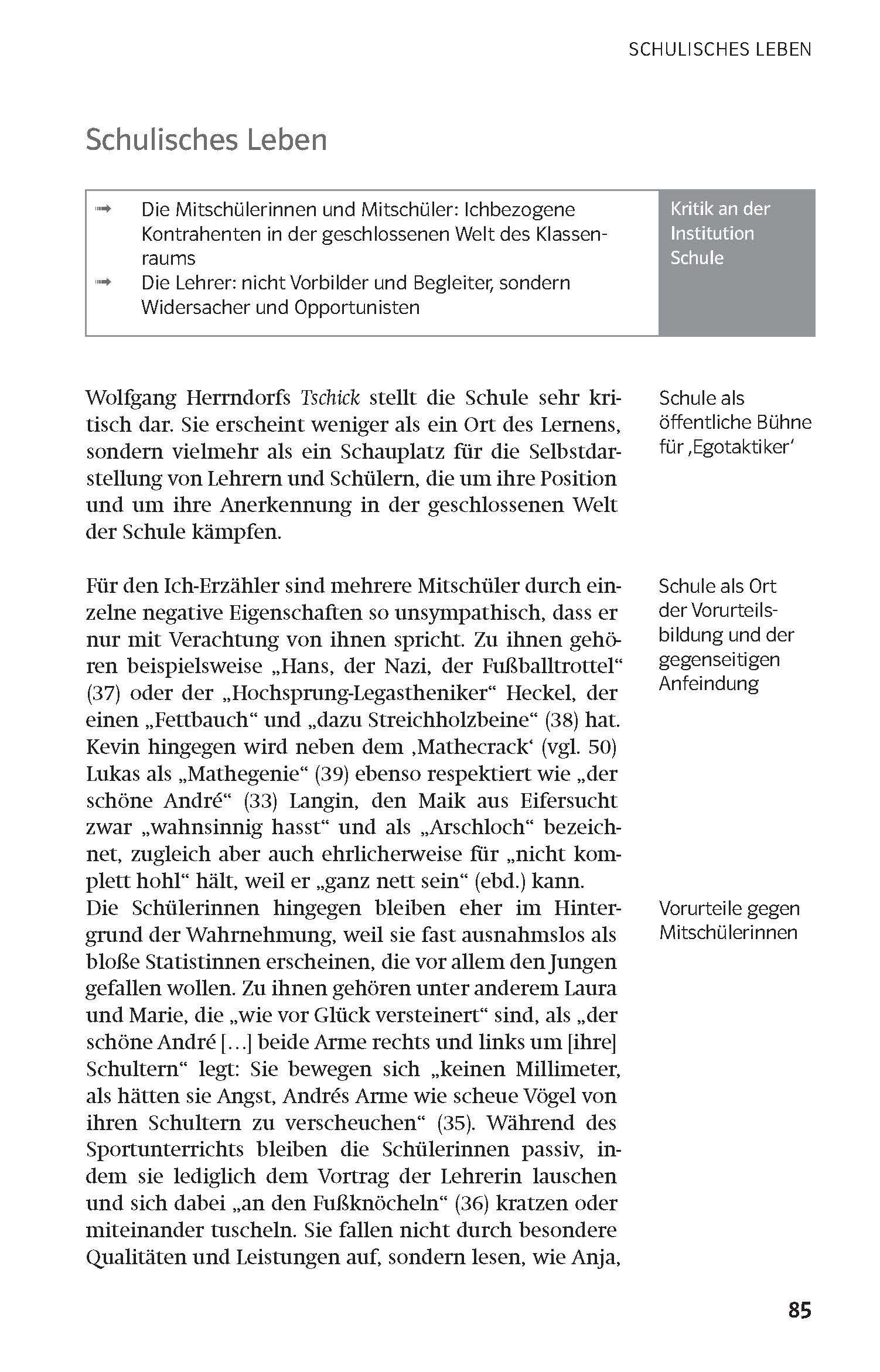 Beispielinhalt (Bild) Lektürehilfen Wolfgang Herrndorf "Tschick"