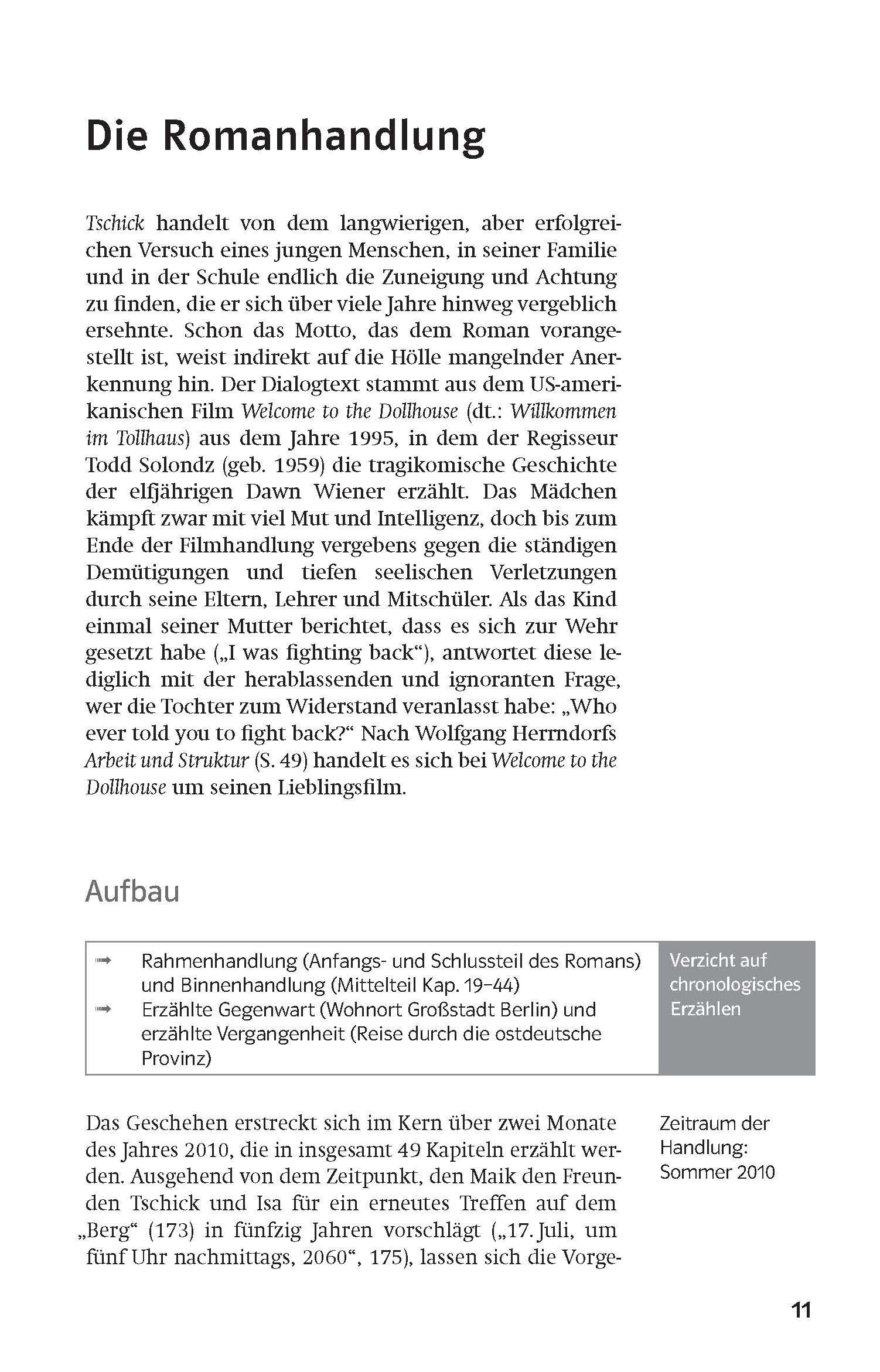Beispielinhalt (Bild) Lektürehilfen Wolfgang Herrndorf "Tschick"
