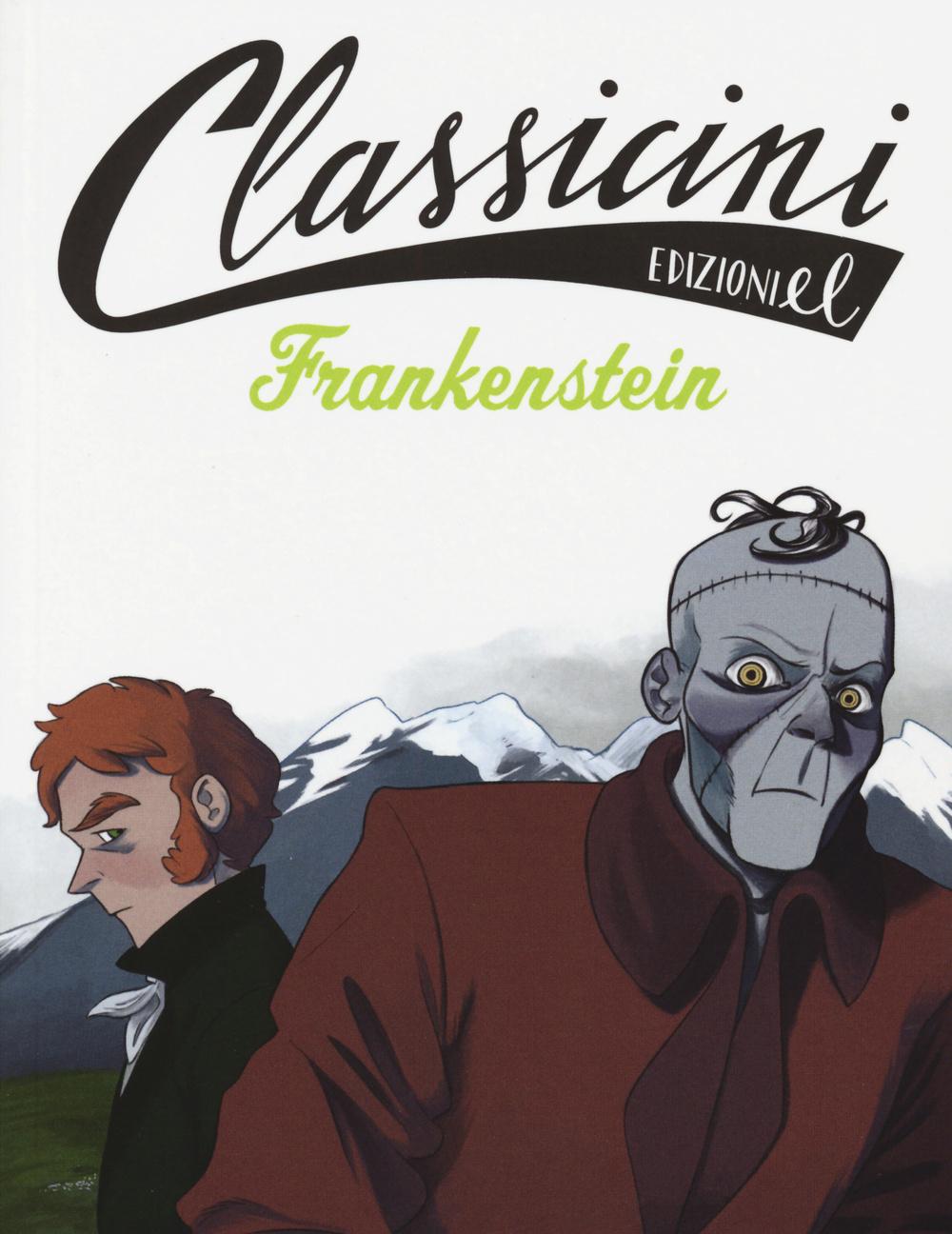 Vorderes Coverbild Frankenstein da Mary Shelley. Classicini