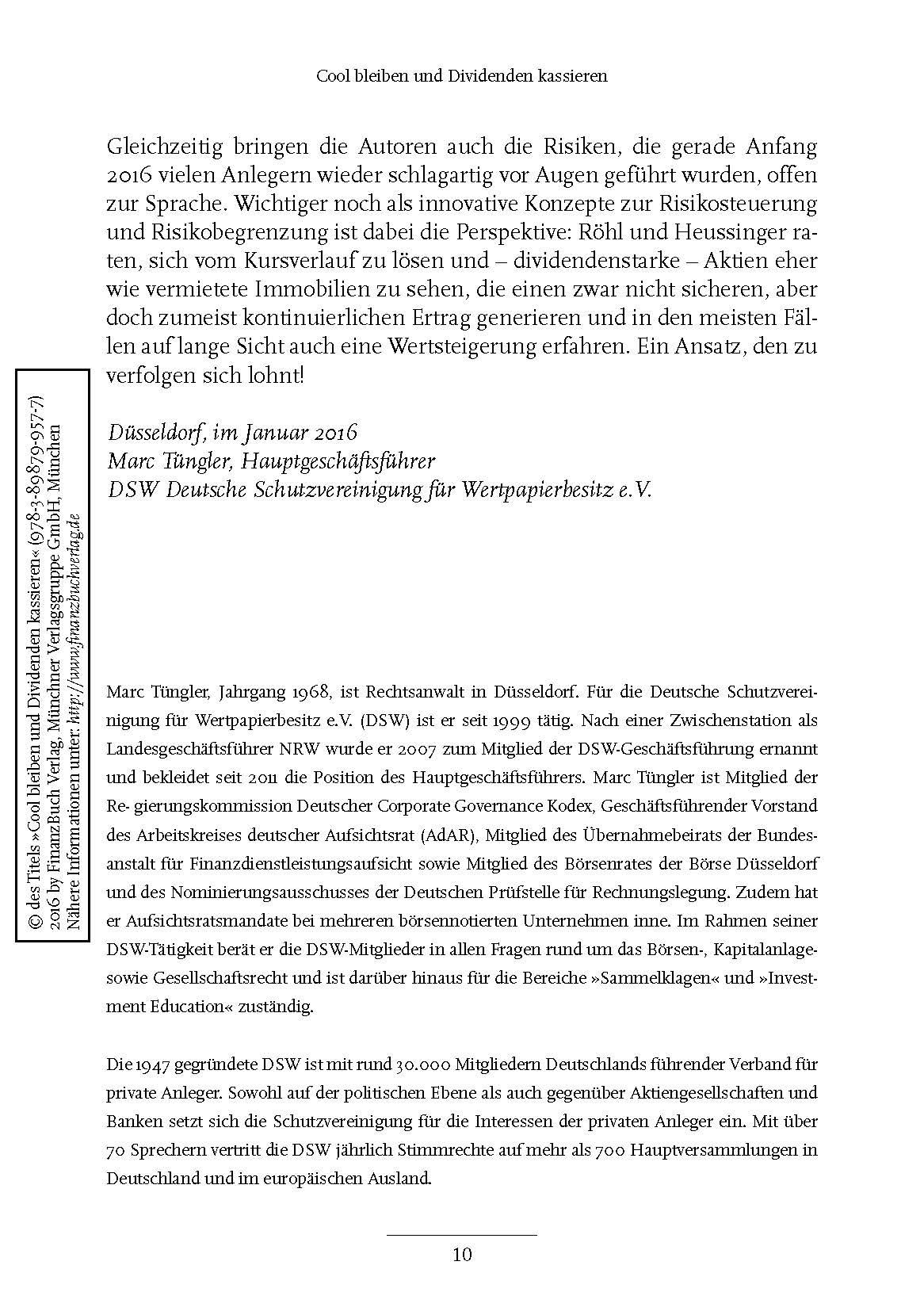 Beispielinhalt (Bild) Cool bleiben und Dividenden kassieren