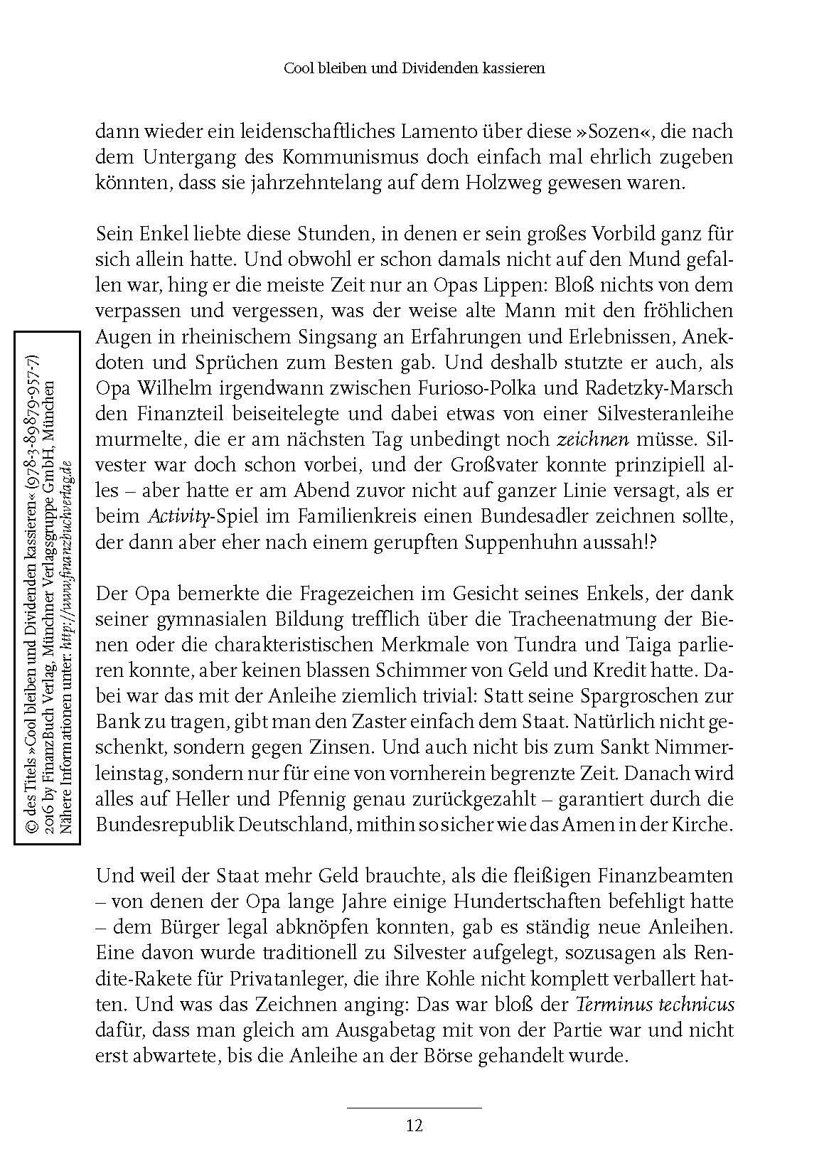 Beispielinhalt (Bild) Cool bleiben und Dividenden kassieren