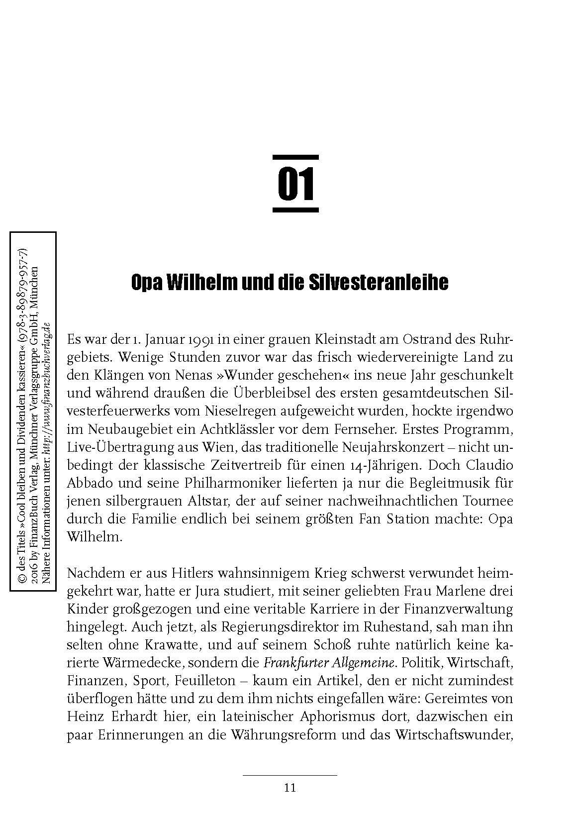 Beispielinhalt (Bild) Cool bleiben und Dividenden kassieren