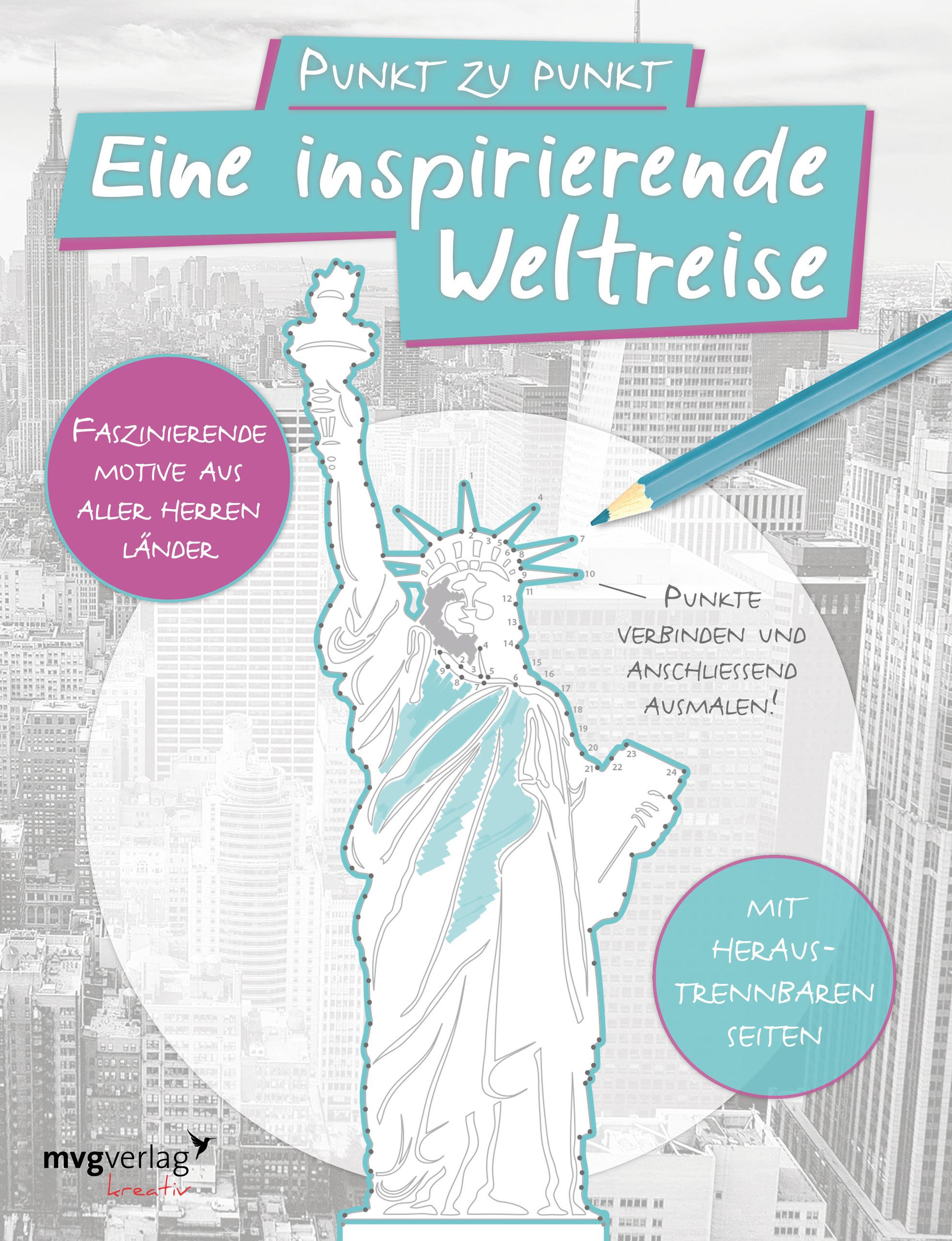 Vorderes Coverbild Punkt zu Punkt: Eine inspirierende Weltreise: Malbuch für Erwachsene