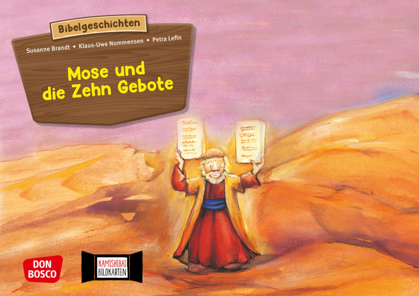 Vorderes Coverbild Mose und die Zehn Gebote. Kamishibai Bildkartenset.
