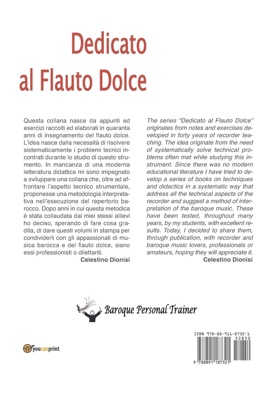 Rückseitencover Dedicato al flauto dolce