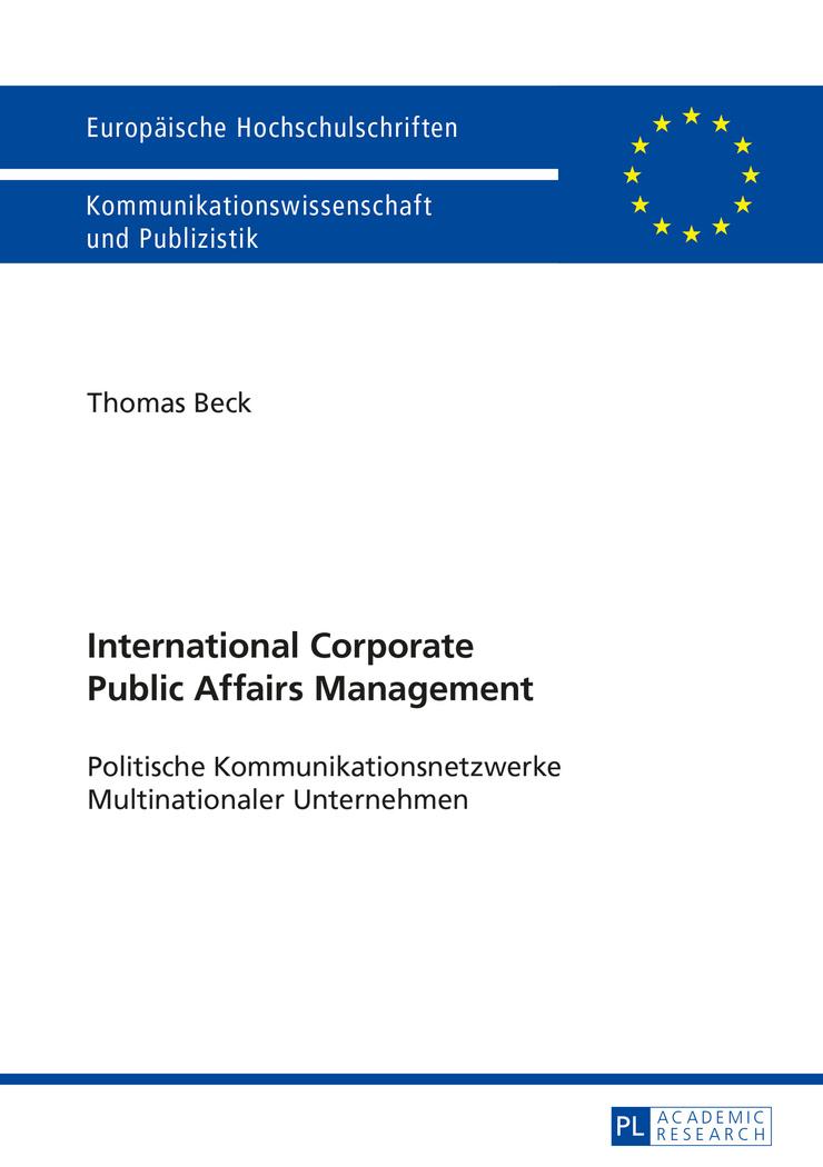 Vorderes Coverbild International Corporate Public Affairs Management