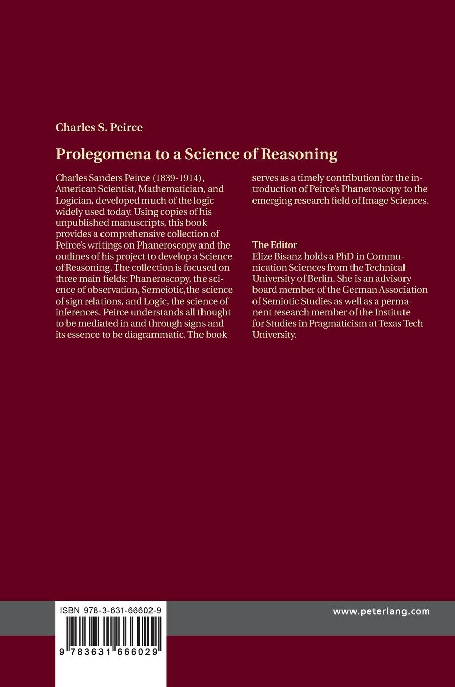 Rückseitencover Prolegomena to a Science of Reasoning