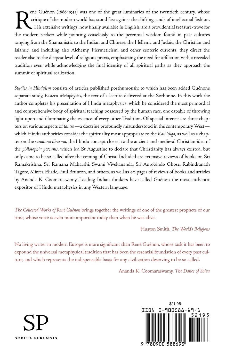 Rückseitencover Studies in Hinduism