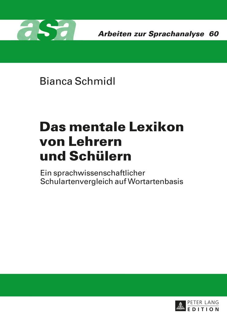 Vorderes Coverbild Das mentale Lexikon von Lehrern und Schülern