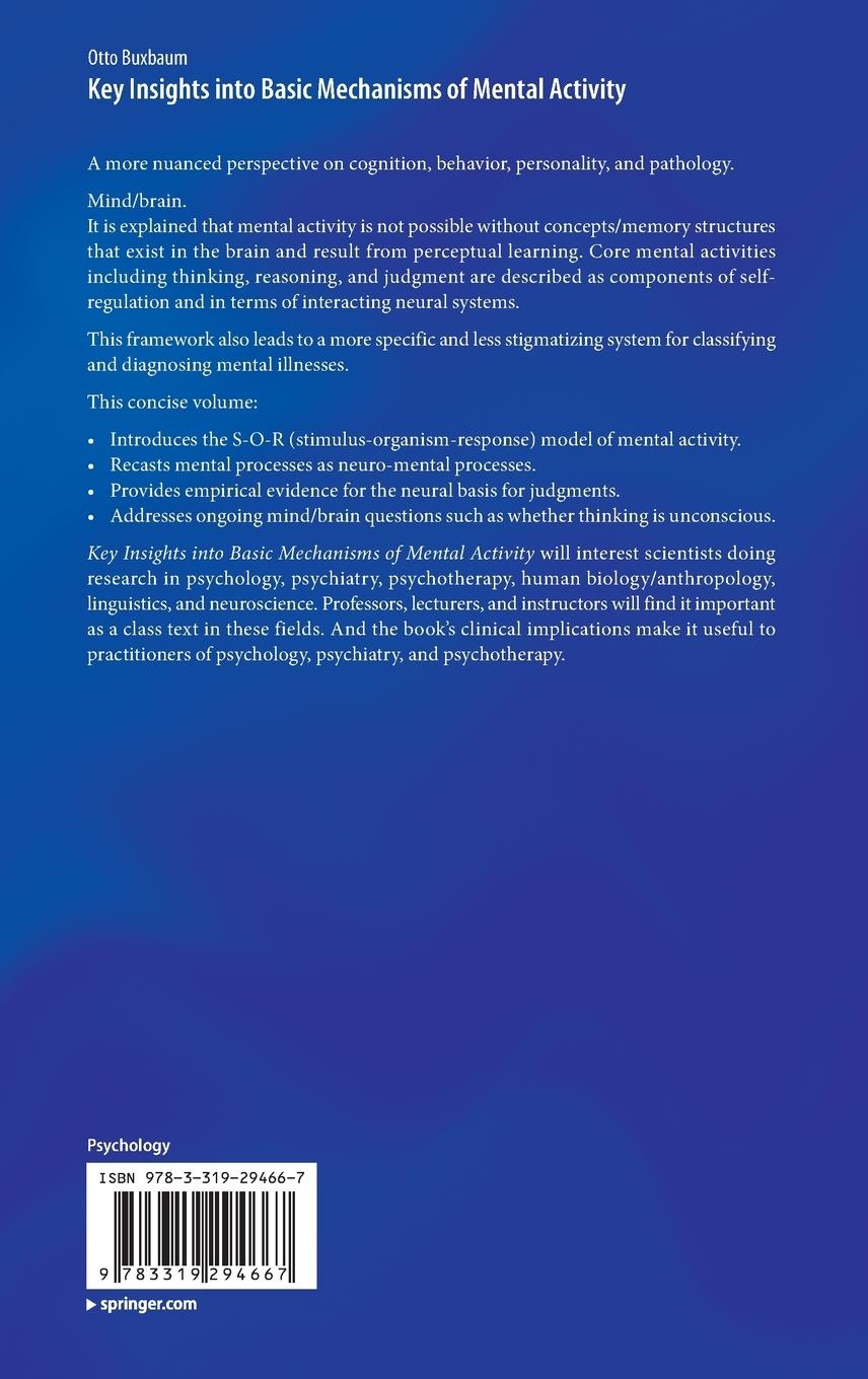 Rückseitencover Key Insights into Basic Mechanisms of Mental Activity