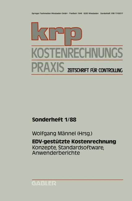 Vorderes Coverbild EDV-gestützte Kostenrechnung
