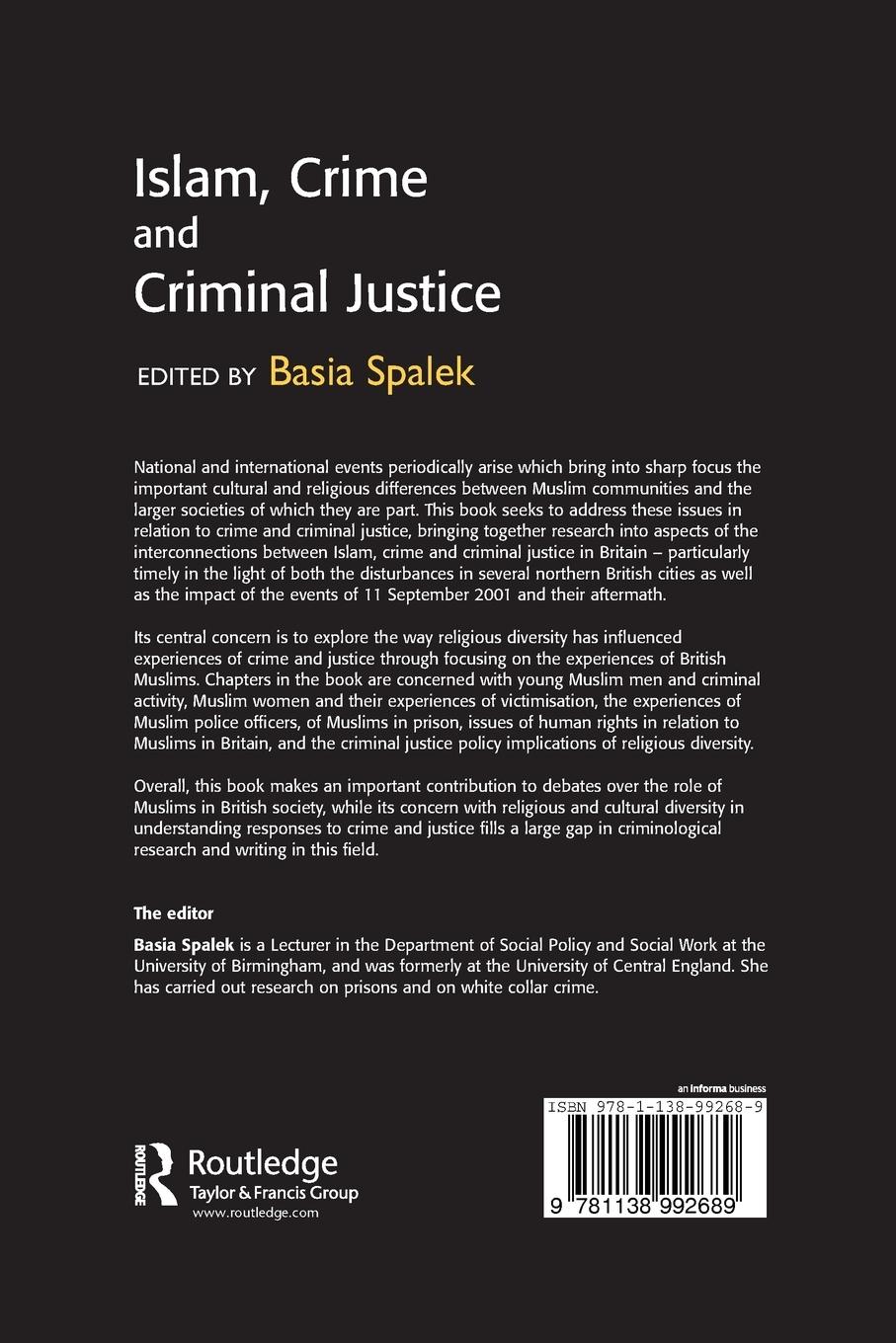 Rückseitencover Islam, Crime and Criminal Justice