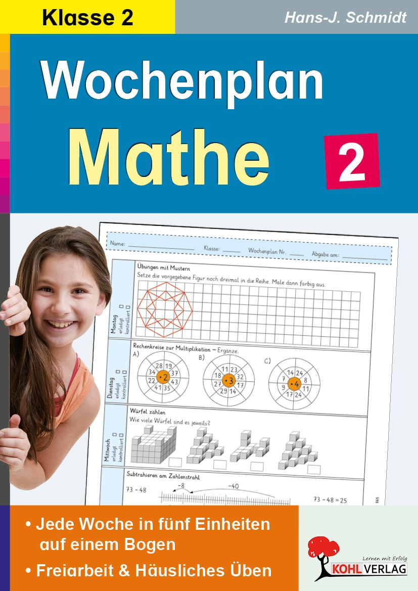 Vorderes Coverbild Wochenplan Mathe / Klasse 2