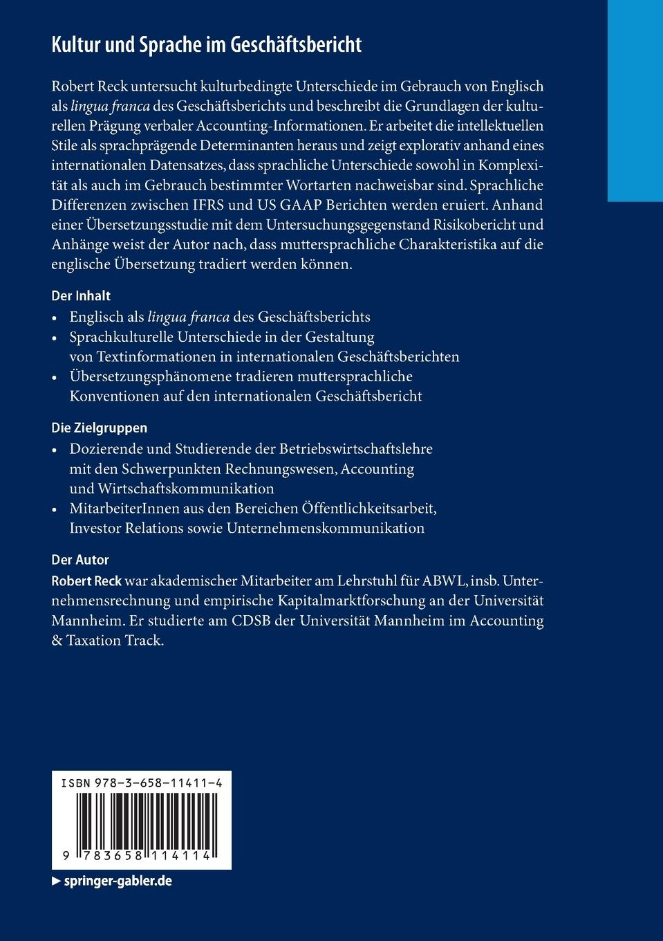 Rückseitencover Kultur und Sprache im Geschäftsbericht