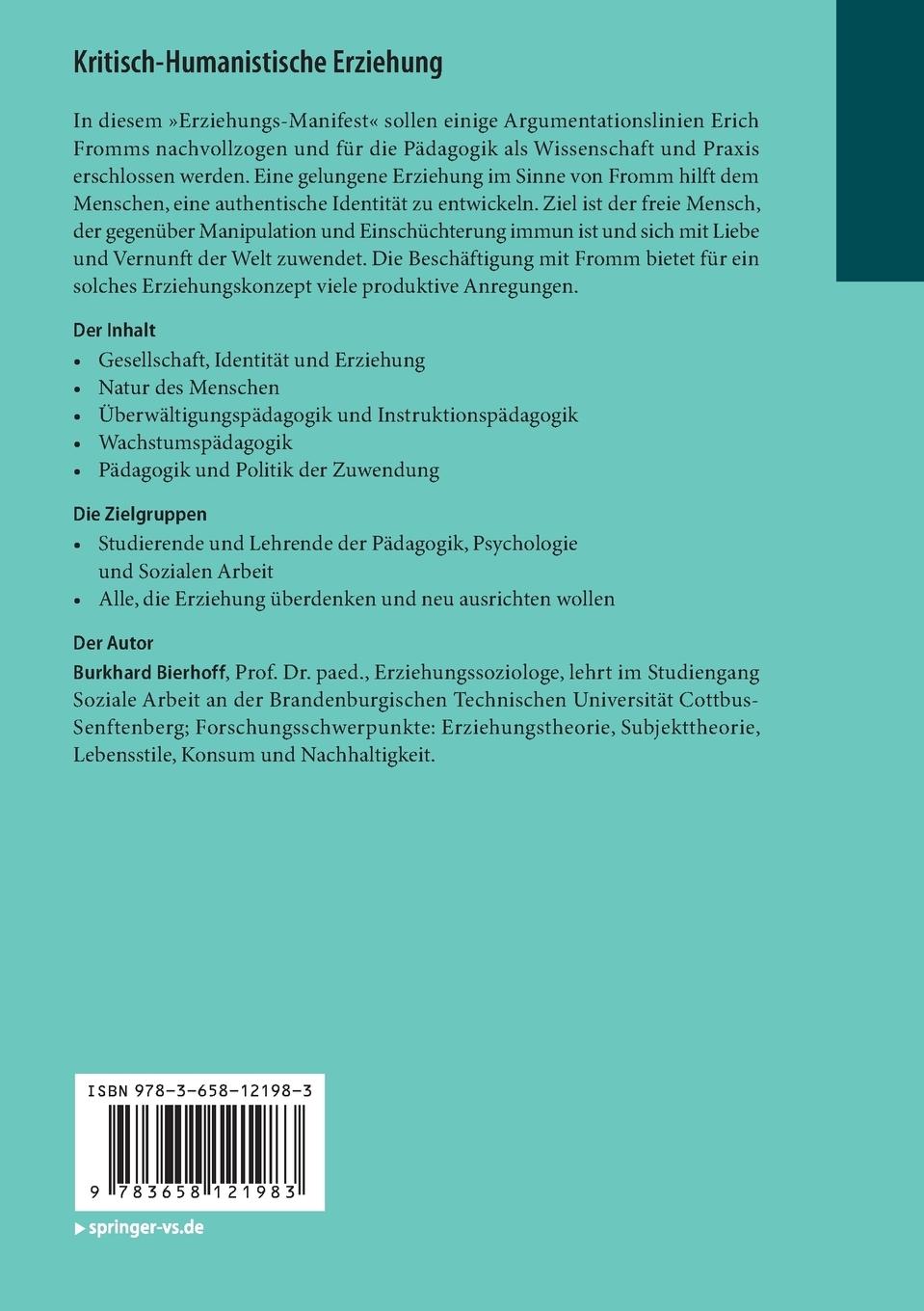 Rückseitencover Kritisch-Humanistische Erziehung