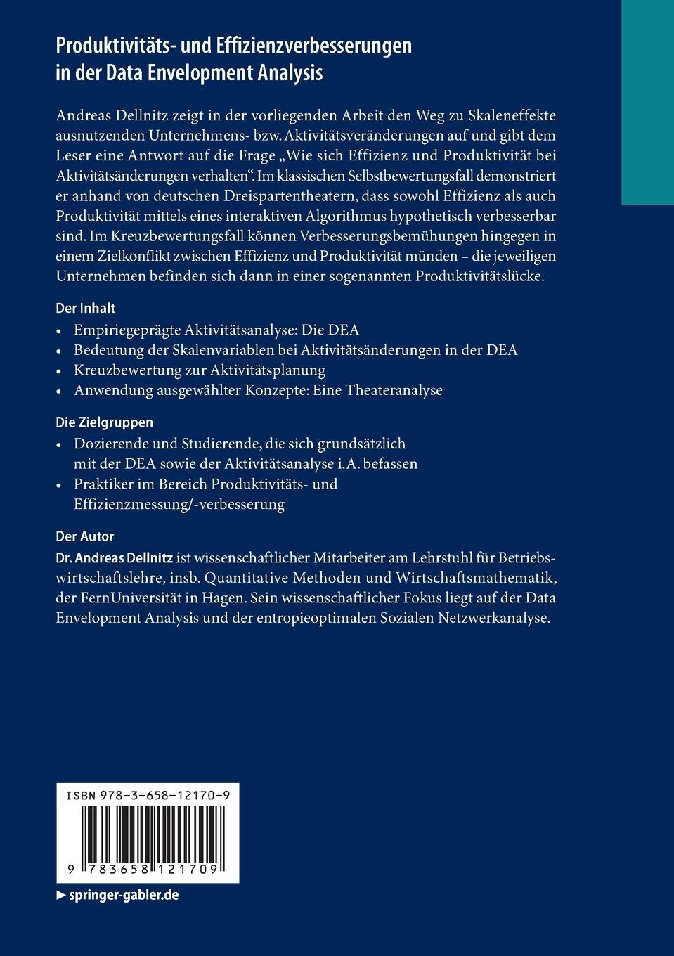 Rückseitencover Produktivitäts- und Effizienzverbesserungen in der Data Envelopment Analysis