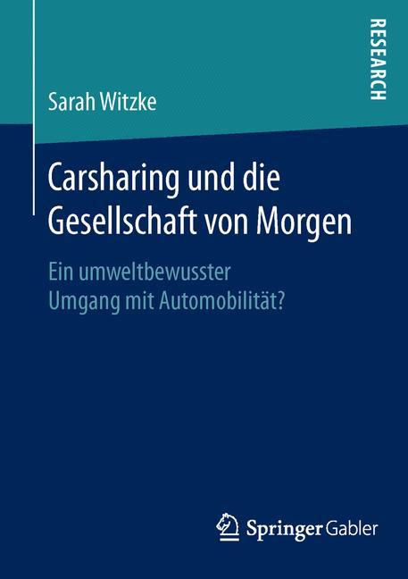 Vorderes Coverbild Carsharing und die Gesellschaft von Morgen