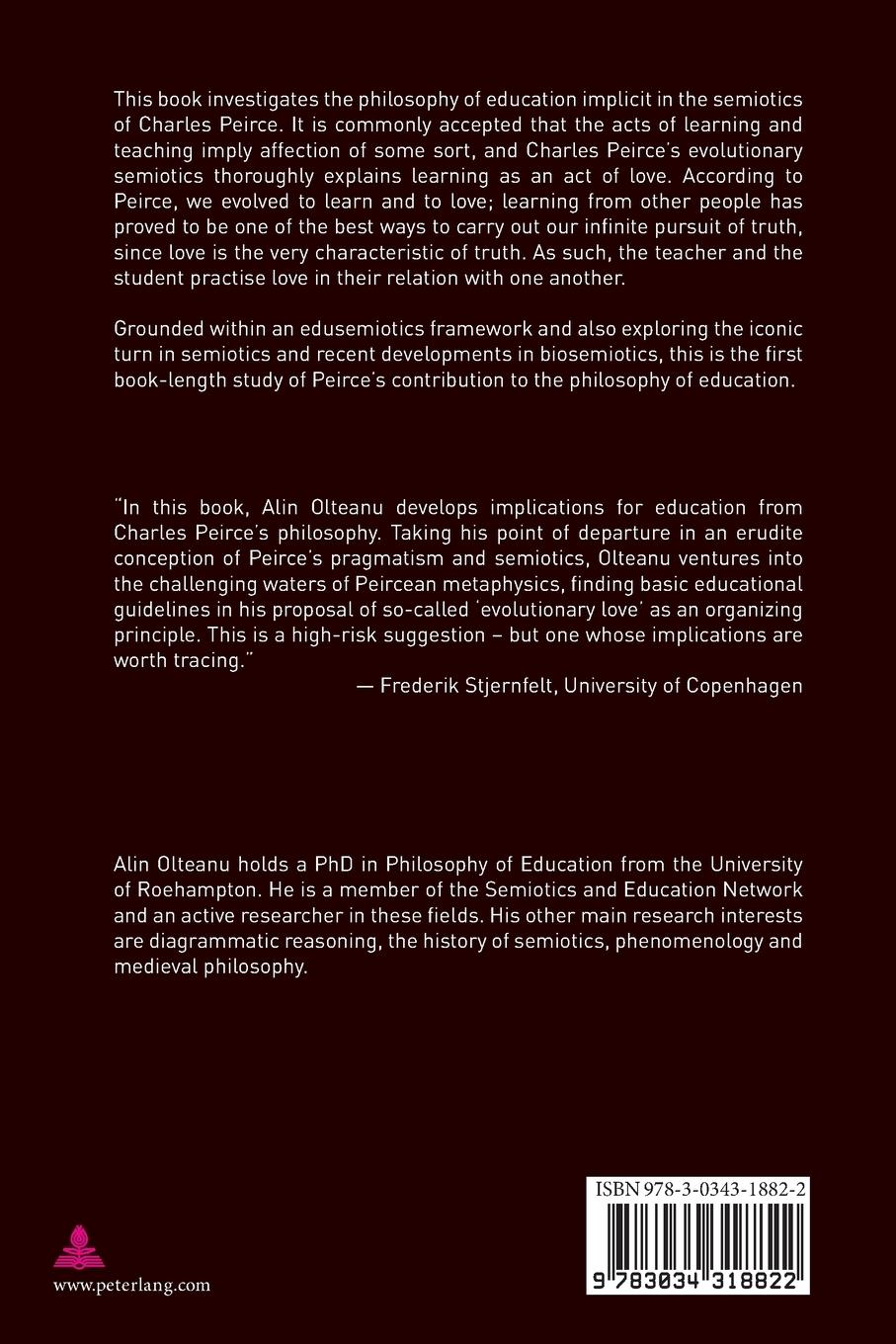 Rückseitencover Philosophy of Education in the Semiotics of Charles Peirce