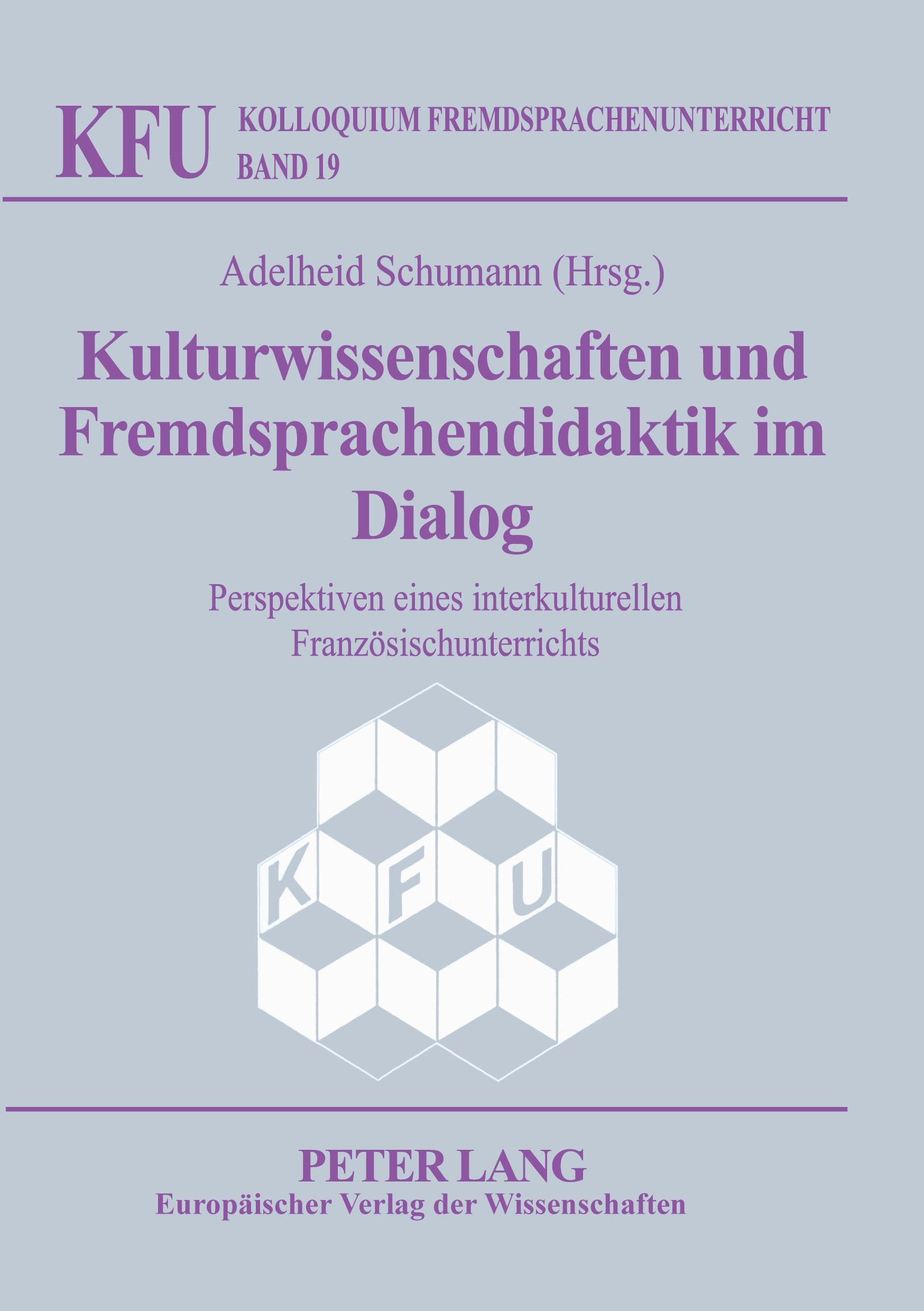 Vorderes Coverbild Kulturwissenschaften und Fremdsprachendidaktik im Dialog