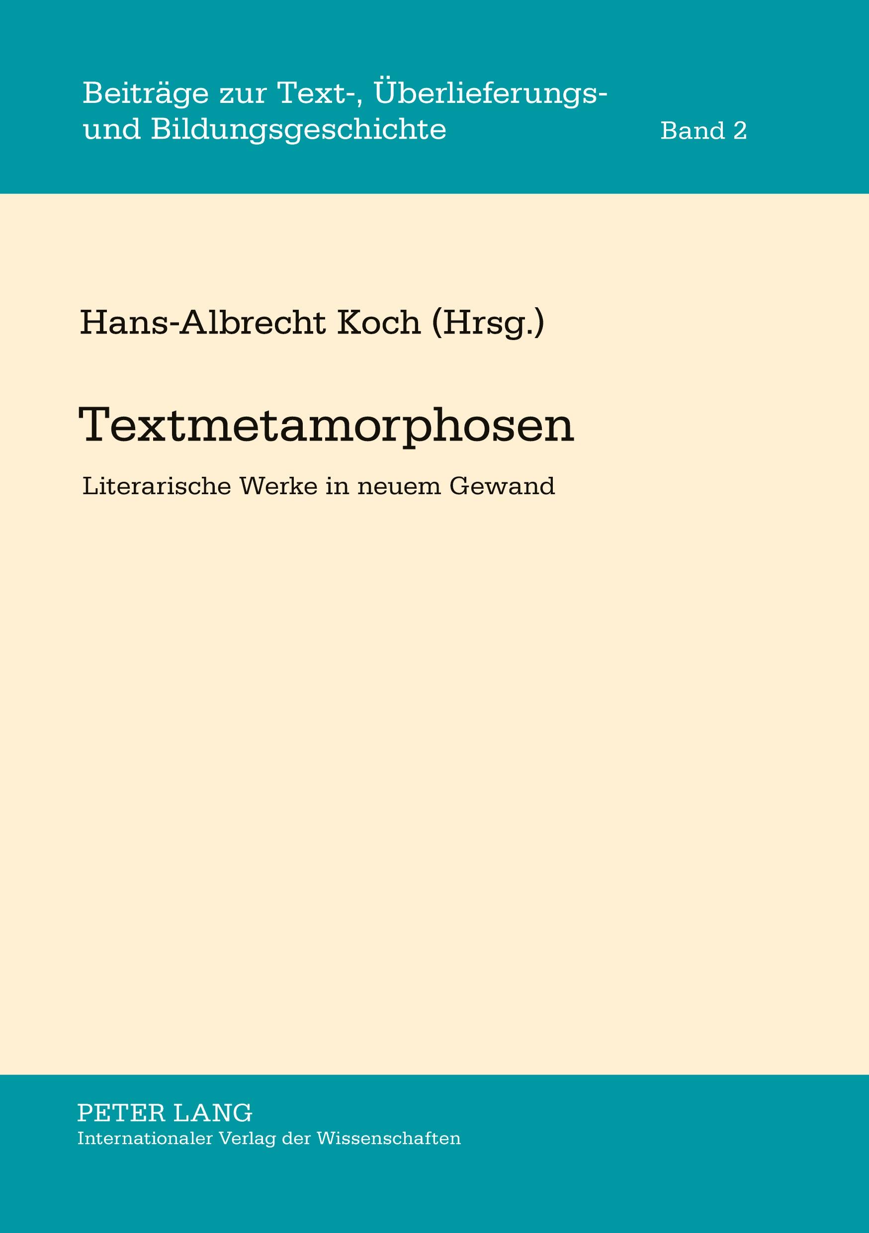 Vorderes Coverbild Textmetamorphosen