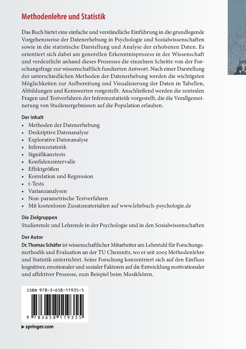 Rückseitencover Methodenlehre und Statistik