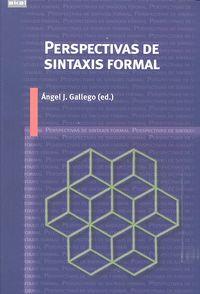 Vorderes Coverbild Perspectivas de sintaxis formal