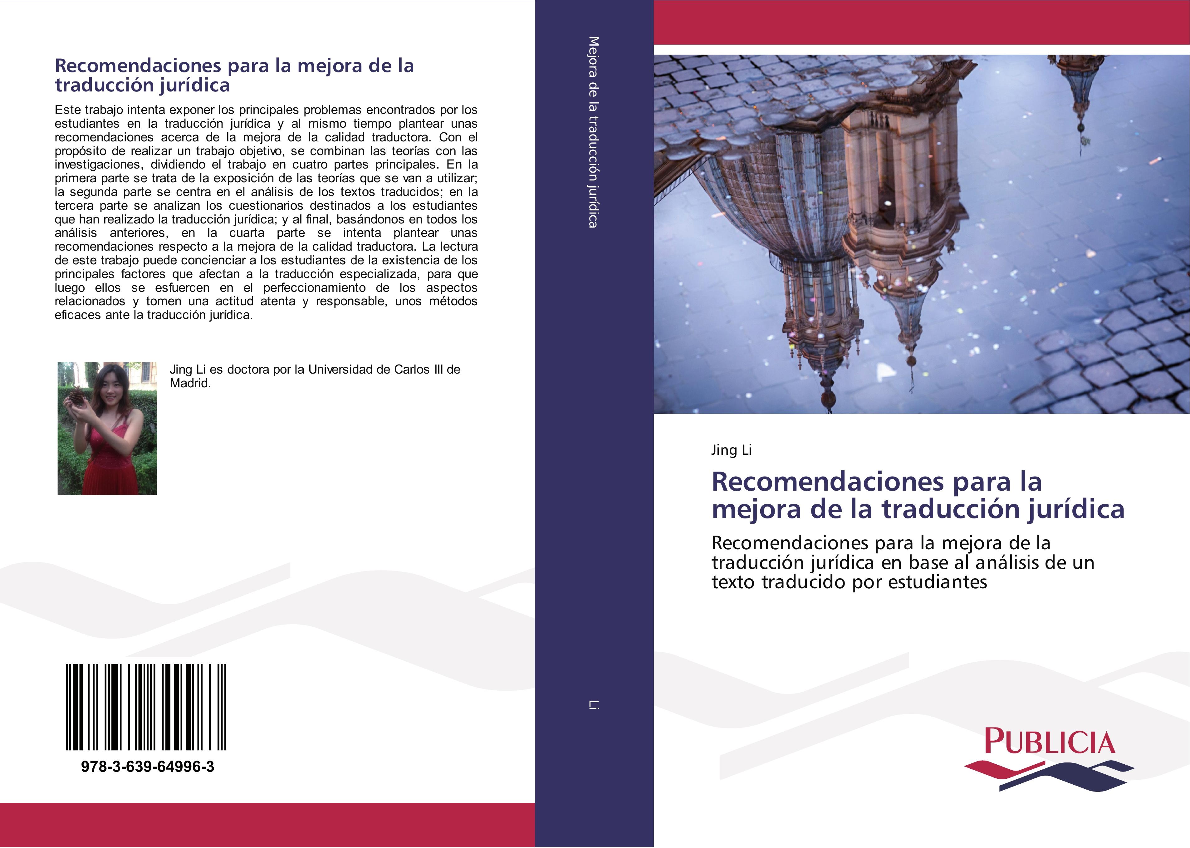 Vorderes Coverbild Recomendaciones para la mejora de la traducción jurídica