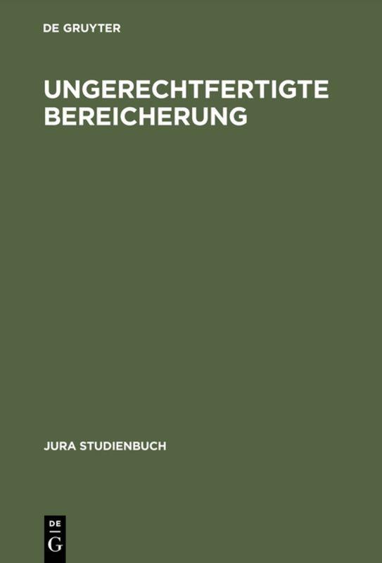 Vorderes Coverbild Ungerechtfertigte Bereicherung
