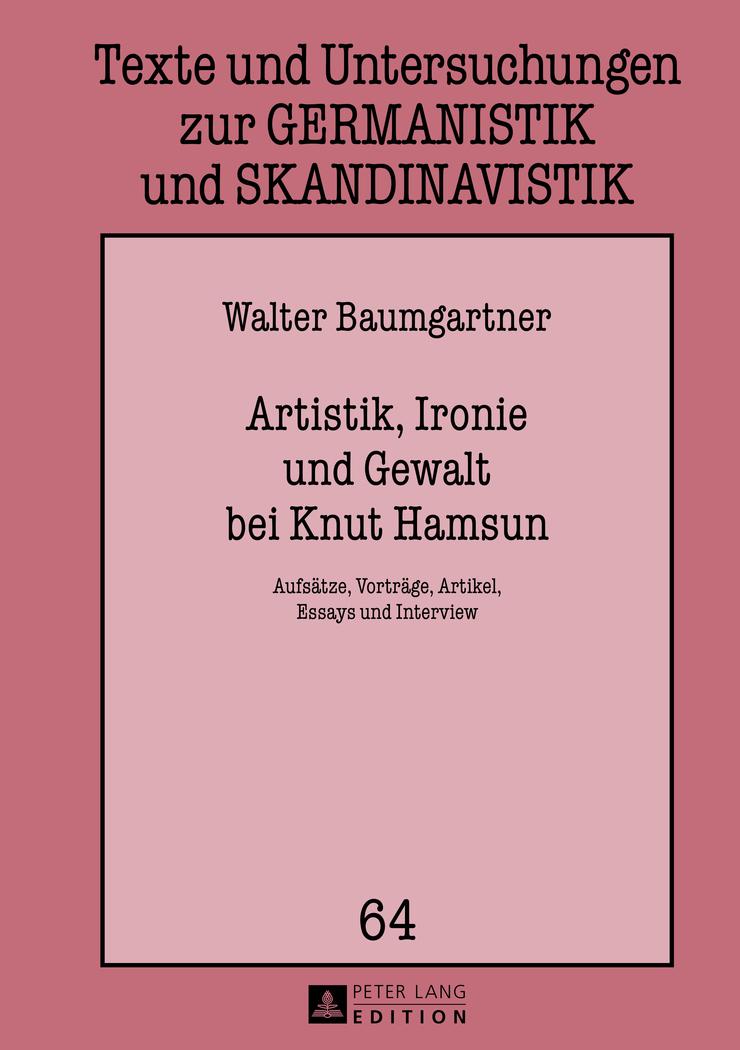 Vorderes Coverbild Artistik, Ironie und Gewalt bei Knut Hamsun