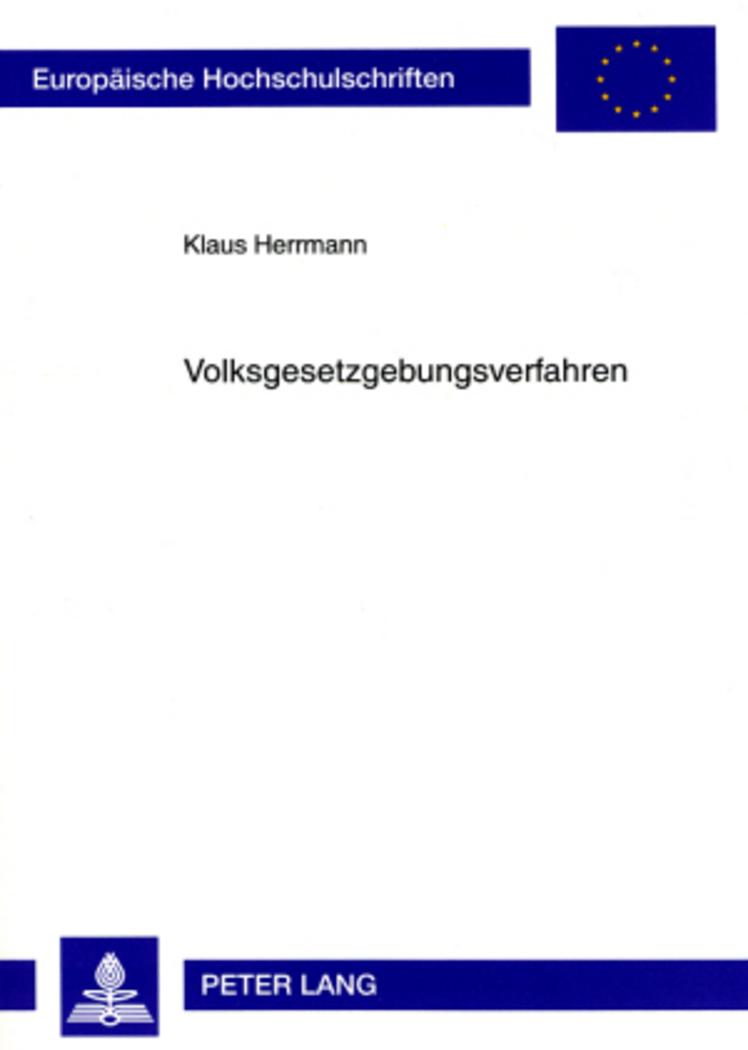 Vorderes Coverbild Volksgesetzgebungsverfahren