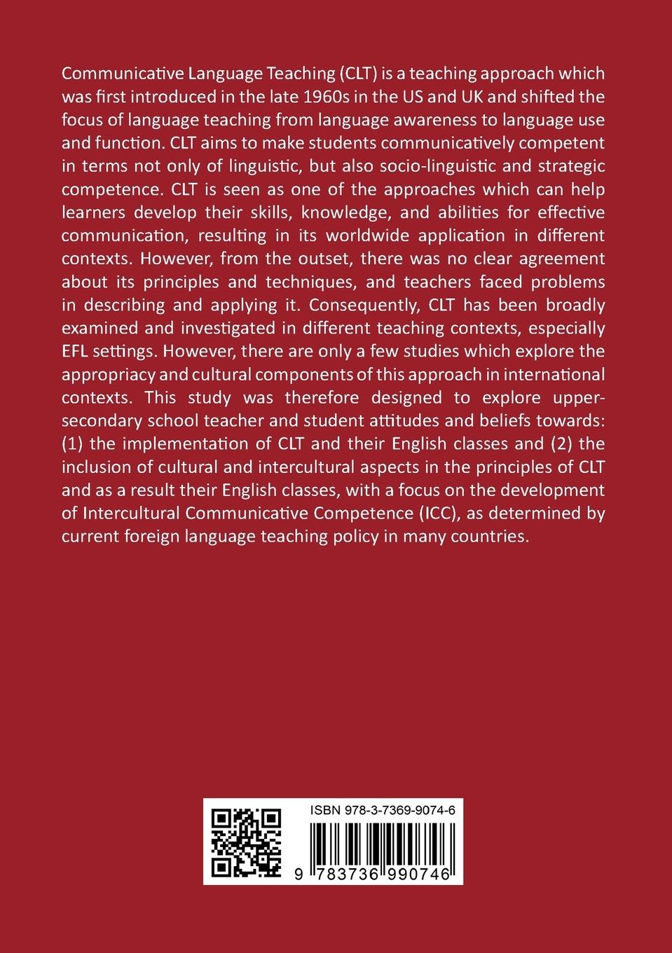 Rückseitencover Communicative Language Teaching in Different Countries