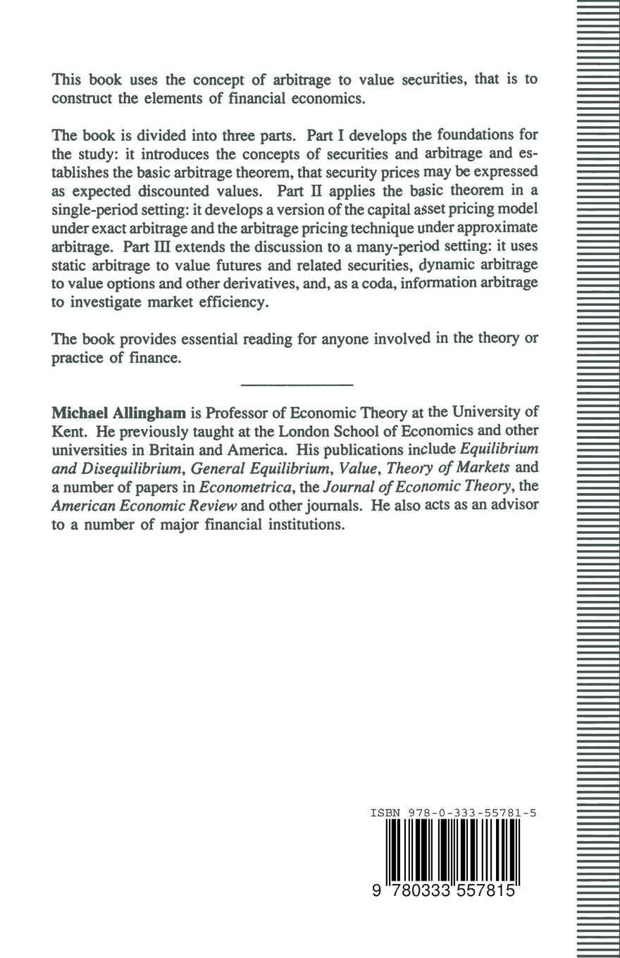 Rückseitencover Arbitrage